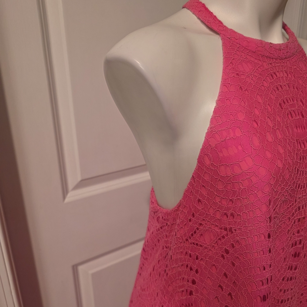 Lilly Pulitzer Hot Pink Crochet Halter Dress - Picture 6 of 8